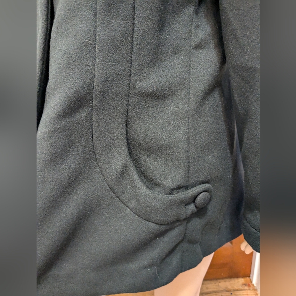 Chico's Black Button Dress Coat Size 2 - Picture 8 of 12